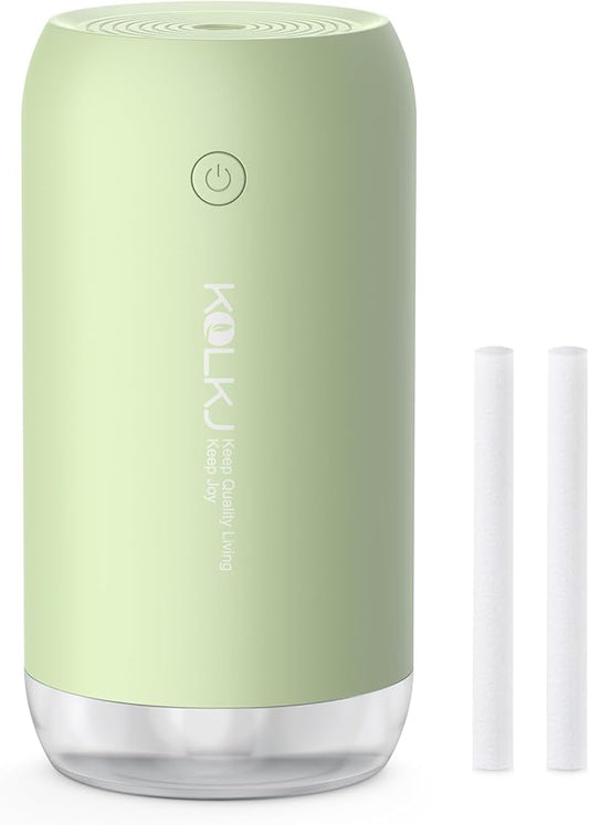 Portable Mini Humidifier, KQLKJ 350ml Small Cool Mist Humidifiers, USB Personal Desktop Humidifier for Bedroom Car Office Travel with Auto Shut-Off & 2 Mist Modes (Green)