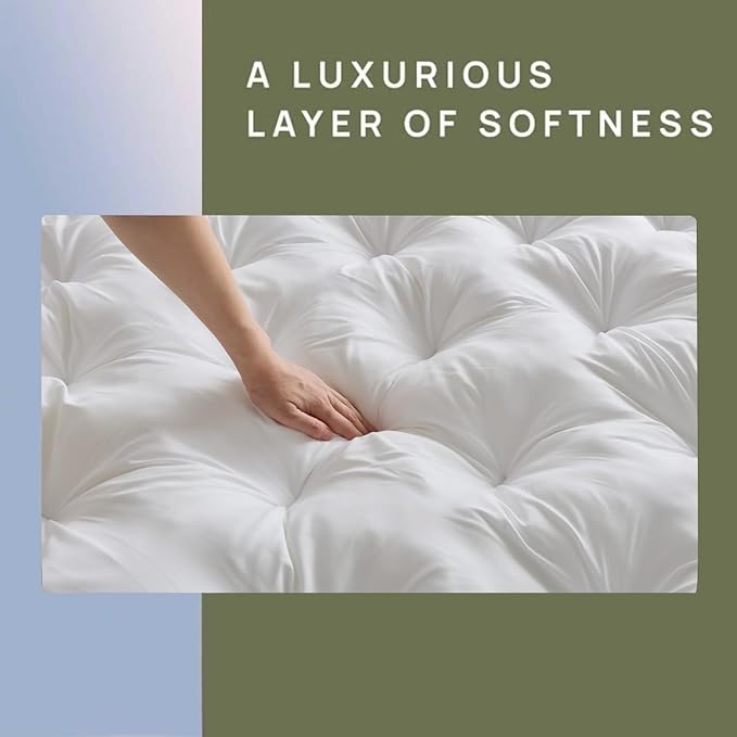 SHOUREN 5 Inch Memory Foam Mattress Topper Full for Back Pain Relief, Extra Thick Gel Memory Foam Bed Topper, Soft Fluffy Supportive Pressure Relief Mattress Pad, 54"x75"