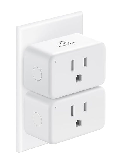 EIGHTREE Smart Plug 15A, Smart Plugs That Compatible with Alexa & Google Home & SmartThings, No Hub Required, Smart Outlet with Remote Control, Timer & Schedule, 2.4GHz WiFi Only, 2 Packs