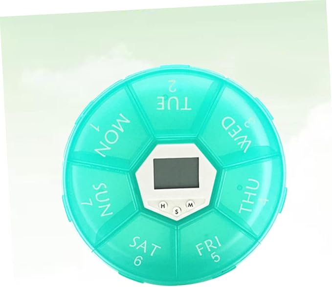Compartment Pill Dispenser Clock Travel Pill Organizer Reminder Box for Patient Medicine Chest