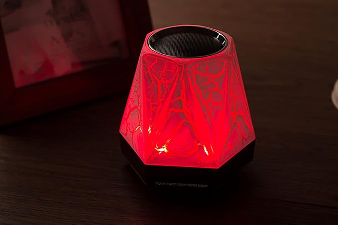 Smart Wake Up Light Alarm Clock, t-Button Dimmable LED Colorful Night Subwoofer 360 ° Stereo Surround Sound,Black(Crack Black)