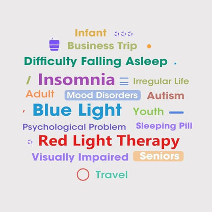 Red Light Therapy for Sleep 670nm Wavelength Timing and 5 Brightness Red Lights Lamp,4 Colors with Touch or Remote Control Decorative Lamp for Bedroom
