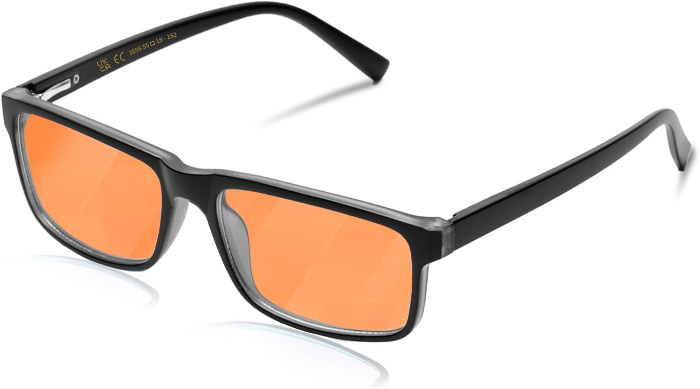 Blue Light Glasses for Men Woman, Anti Blue Light Blocking Glasses with Amber Lens for Computer Screen Monitor Gaming Better Sleep Reduce Eye Strain Gamer Glasses