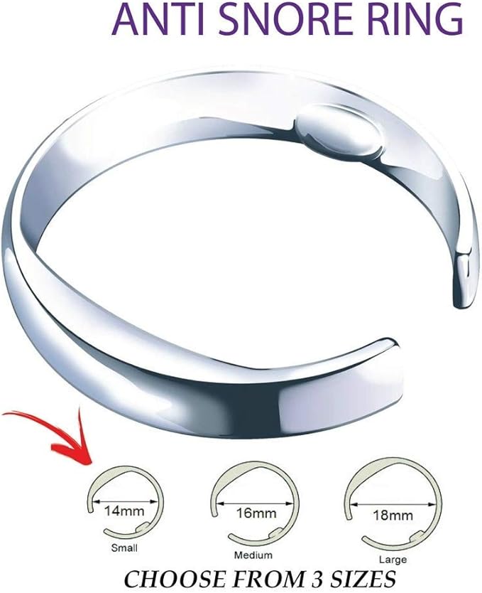 Anti Snore Ring Acupressure Natural Treatment Against Snoring Stopper Device Finger Ring Sleep Health Care (Small)