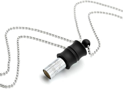 Black Zen Bamboo Whistle 528 Hz Meditation Necklace Breathing Frequency Sound Healing Device by Adjusting The Breathing for Anxiety & Stress Relief Mindfulness
