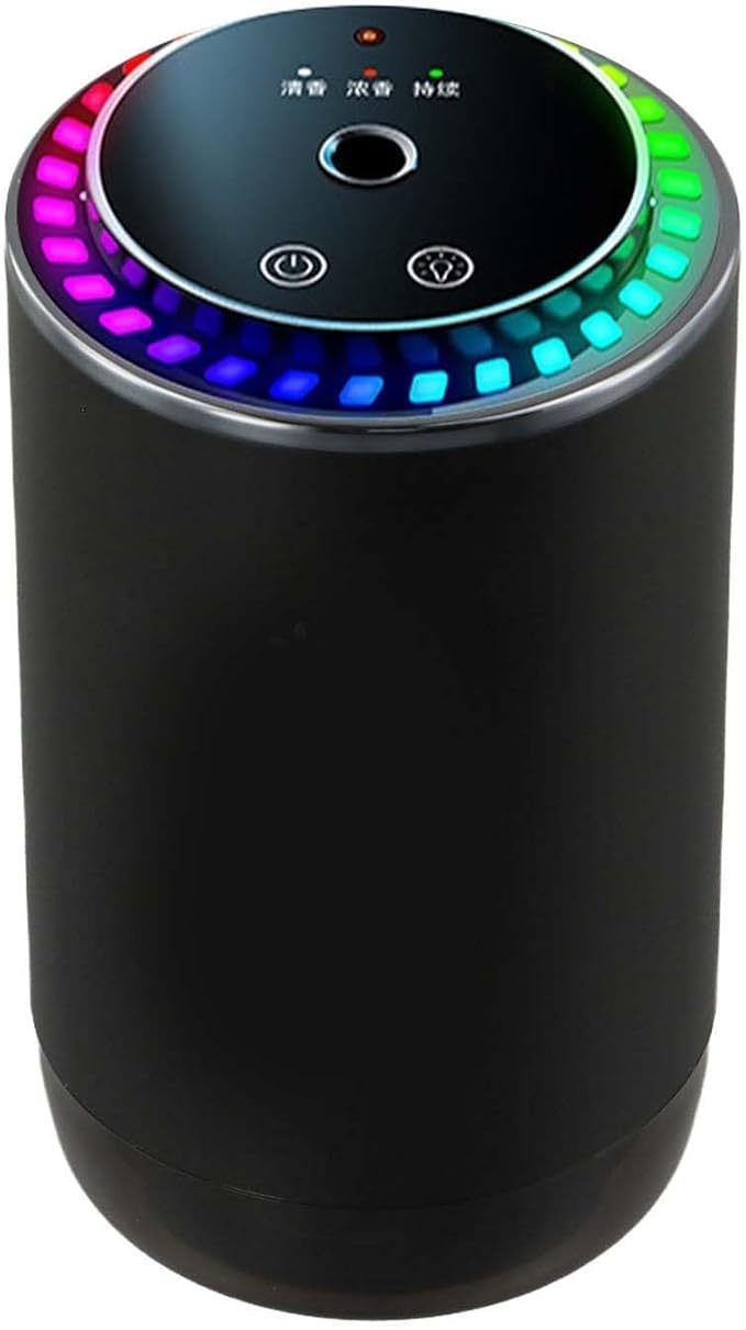Portable Car Aroma Diffuser and Air Purifier with Humidifier, Intelligent Auto Function, 3-Level Adjustable Scent Modes, 500mAh Rechargeable Battery, Compact Aluminum Alloy Build for Relaxing Travel