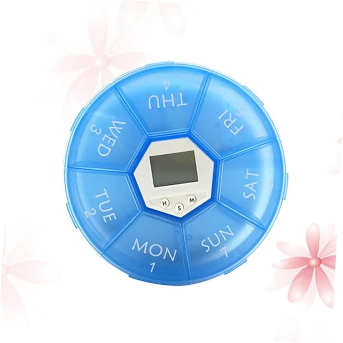 Portable 7-Compartment Electronic Alarm Clock Medication Reminder Box for Patients Timely Pill Dispenser Alarm Function for Daily Use and Travel