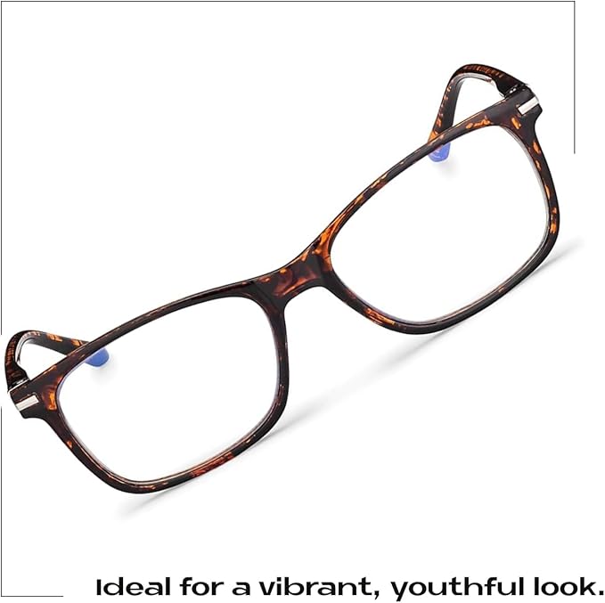 Readerest Blue Light Blocking Glasses – Thin Reflective Lens, Anti-Glare Computer Eyeglasses, UV Protection, Eye Strain Relief (Tortoise, 2.0 Magnification)