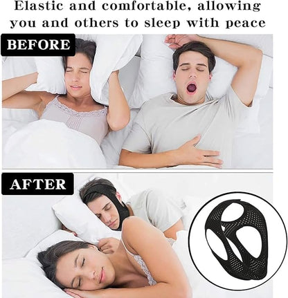 Breathable Upgraded Anti-Snoring Chin Strap with Mesh Structure, Adjustable Jaw Protection Anti-Snoring Strap, Durable Material for Improved Tear Resistance, Comfortable Natural Solution Snore Stopper