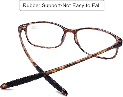 DOOViC Computer Reading Glasses 4 Pack Blue Light Blocking Glasses Anti Eyestrain Flexible Lightweight Readers for Women Men