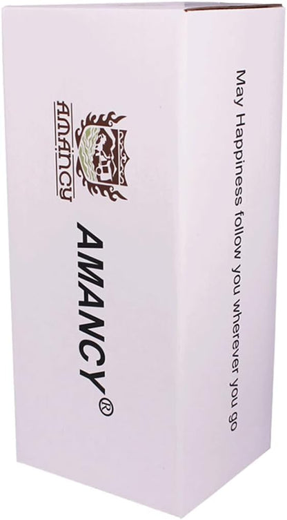 AMANCY Practical Travel 5 Cigar Humidor,Compact Brown Leather Cedar Wood Lined Cigar jar, Portable Cigar Case with Humidifier