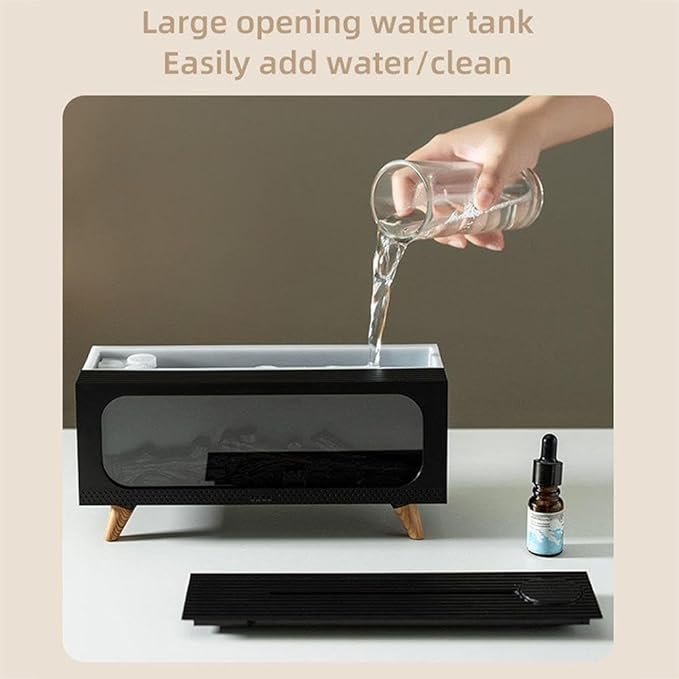 Fireplace Flame Air Diffuser Humidifier,7 Colors Aromatherapy Essential Oil Diffuser, Ultrasonic Cool Mist Humidifier with Remote,2 Gears Timer Shutdown,Can Connect to Water Bottle for Home Yoga (a1)