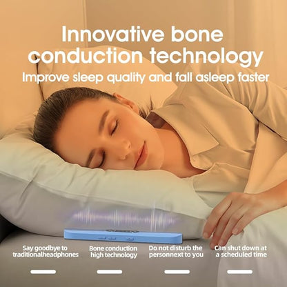 Pillow Speaker for Sleeping, Bluetooth Bone Conduction, 3D White Noise, Volume Control, Sleep Timer，Side Sleepers(Blue)