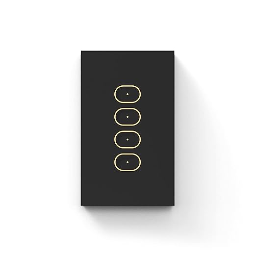 LIFX Smart Switch – in-Wall 4-Button Light Switch with App & Voice Control, Schedules, Soft Switching for Smart & Standard Lights, Haptic Touch, Backlit Design, SWAU2G4BL