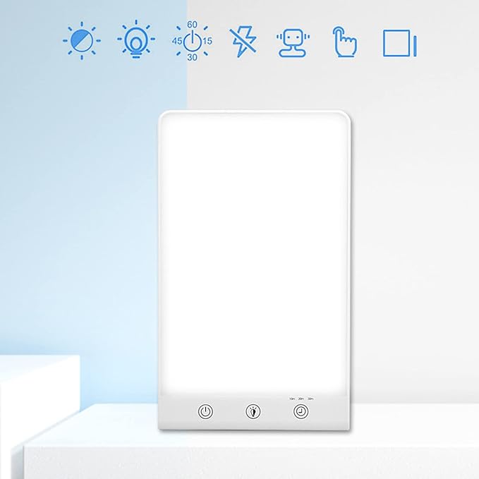 Enjoy Home R.S. UV-Free LED Light Therapy Lamp, Bright White Light with 10,000 Lux, Adjustable Brightness Timer Function