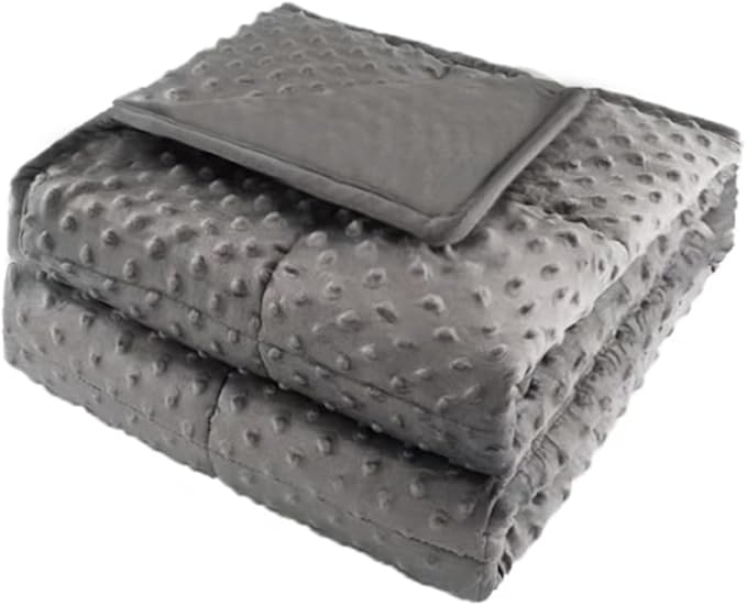 ALANSMA Reversible Weighted Blanket for All Season, Luxury Velvet, Warm and Cool, Adult 7Lb Grey Weighted Blanket, Enjoy Sleeping Anywhere(Grey,40"x60" 7lbs)