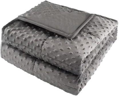 ALANSMA Reversible Weighted Blanket for All Season, Luxury Velvet, Warm and Cool, Adult 7Lb Grey Weighted Blanket, Enjoy Sleeping Anywhere(Grey,40"x60" 7lbs)