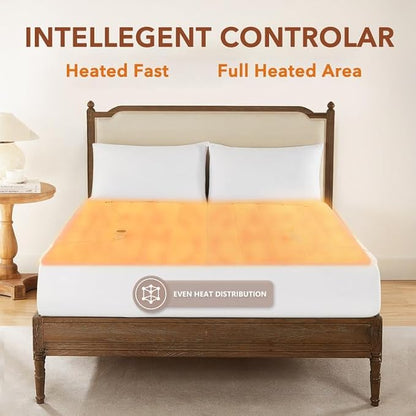 Homemate Heated Mattress Pad TwinXL Size, 5 Heated Setting Coral Fleece Electric Mattress Pad Twin XL, Bed Warmer with Dual Controller & Auto Off 10 Hours, Fit Up to 21 Inch, 80"x39"