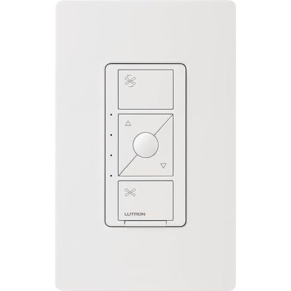 Lutron Caseta Smart Fan Speed Control Switch (Smart Hub Required), Single-Pole Lutron Caseta Switch for Fans, PD-FSQN-WH, White