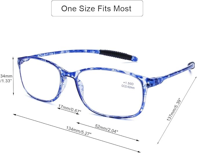 DOOViC Computer Reading Glasses 4 Pack Blue Light Blocking Glasses Anti Eyestrain Flexible Lightweight Readers for Women Men