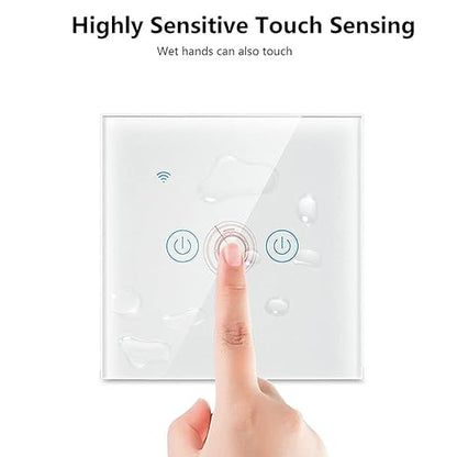 Homekit Smart Light Switch,Glass Touch Panel, Works with Homekit,Siri Voice Control,Timing, Neutral line Needed,EU,10A (1 Gang)