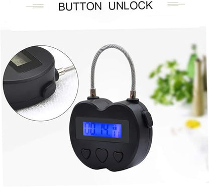 Metal Timer Lock,Electronic Time Padlock,LCD Display Time Lock,USB Rechargeable Timer Lock Behavioral Habit Aid