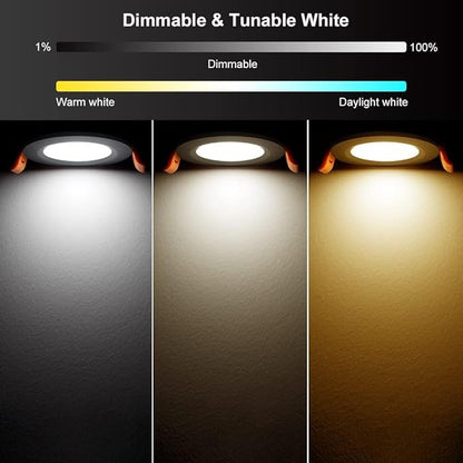 YGS-Tech Smart 3 Inch Recessed Lighting, WiFi LED Downlight 5W 120V, Compatible with Alexa and Google Home, Dimmable RGB & CCT 2700-6500K, Black Trim, LED Ceiling Light with Driver (1 Pack)