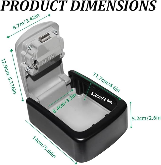 RESET-104 Bluetooth Key Lock Box – Weather-Resistant, IPX5,Durable Metal Construction, Backlit Keypad, Preset 6-Digit Code, Customizable to 8–10 Digits, Ideal for Outdoor Home or Office Use