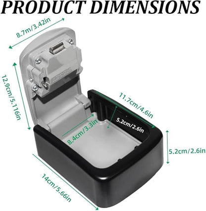 RESET-104 Bluetooth Key Lock Box – Weather-Resistant, IPX5,Durable Metal Construction, Backlit Keypad, Preset 6-Digit Code, Customizable to 8–10 Digits, Ideal for Outdoor Home or Office Use