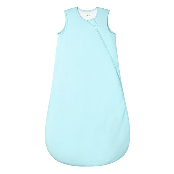 Supersoft Rayon Made from Bamboo Sleep Sack 12-18 Months 1.0 Tog Toddler Sleep Sack Baby Wearable Blanket with 2-Way Zipper Unisex Sleeping Bag for Babies All-year-around - Blue