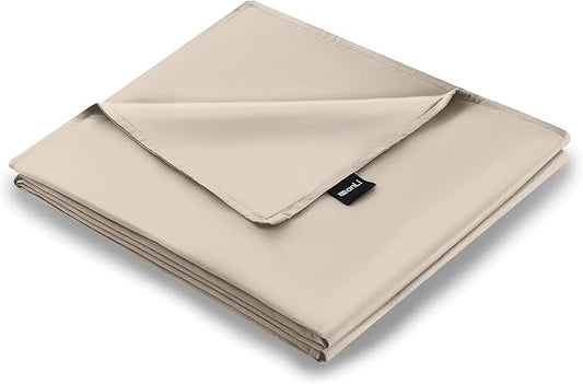ZonLi 48"x72" Khaki Duvet Cover, Oeko-texCertified 100% Cotton, Twin Size RemovableDuvet Cover for Weighted Blanket