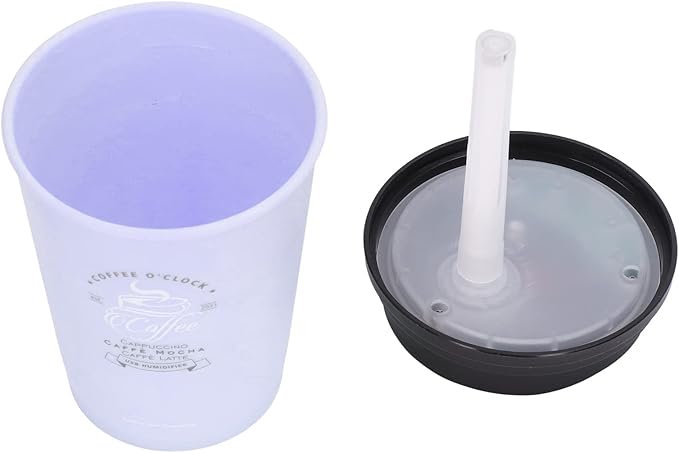 Mini Portable 300ml Humidifier, USB Coffee Cup Low Noise Desk Humidifier Lightweight Space Saving Car Humidifiers for Bedroom Office Travel Home (Purple)