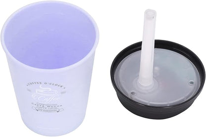 Portable Mini Humidifier, 300ml Car Humidifier Coffee Cup Low Noise Auto Off Lightweight Space Saving Travel Small USB Desk Humidifier for Car Bedroom and Office (Purple)