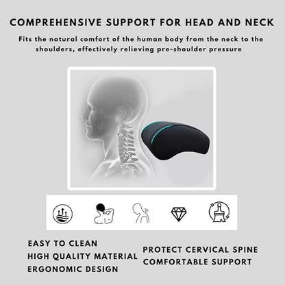 Car Headrest Neck Pillow Support Memory Foam Ergonomic Design Accessory for Driving Seat Fatigue Relief Compatible with Model S X 3 Y & Cybertruck - 2 Pieces