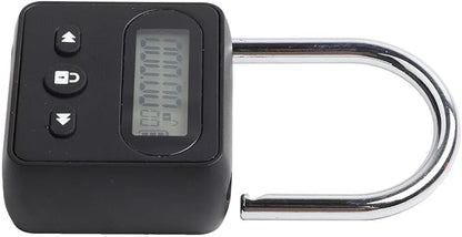 Electronic Timer Lock with LCD Display, 999-Hour Countdown, USB Rechargeable, Auto Unlock, for Self-Control Training (Silver)