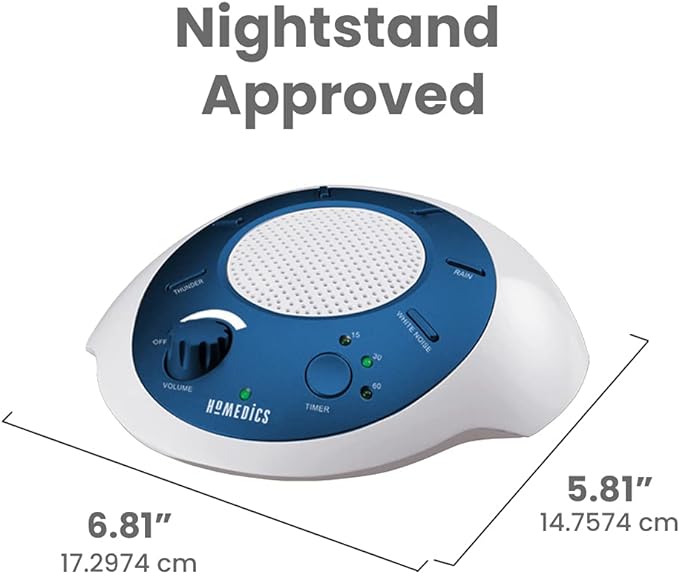 Homedics SoundSleep White Noise Sound Machine,Blue,Small Travel Sound Machine with 6 Relaxing Nature Sounds,Portable-Sound Therapy for Home,Office,Nursery,Auto-Off Timer,by Homedics,(Pack of 3)