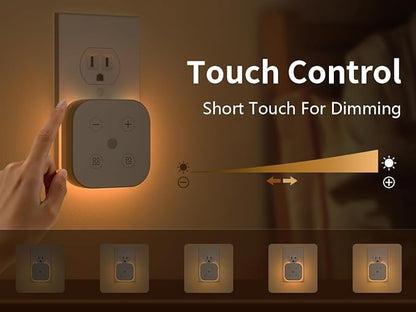 2 Pack Very Dim Sleep Night Lights Plug into Wall, Sleep Light for Kids and Adult, Bedroom Night Light, Light Sensor, LED, Dimmable, Warm Soft Light Plug in Night Light