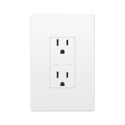 Smart WiFi in-Wall Outlet Switch 2 Individually Outlets Works with Timer Function Compatible with Alexa and Google Assistant BN-LINK