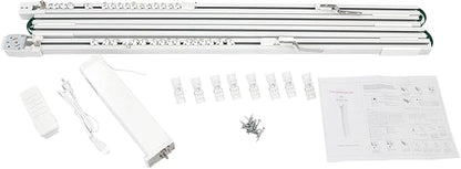 Smart Curtains System, Electric Curtain Track with 4 Slide Rails(38in Per) Motor & Timing Function, Voice App Remote Control Electric Curtain Rod Track for Bedroom, Living Room, Study Etc