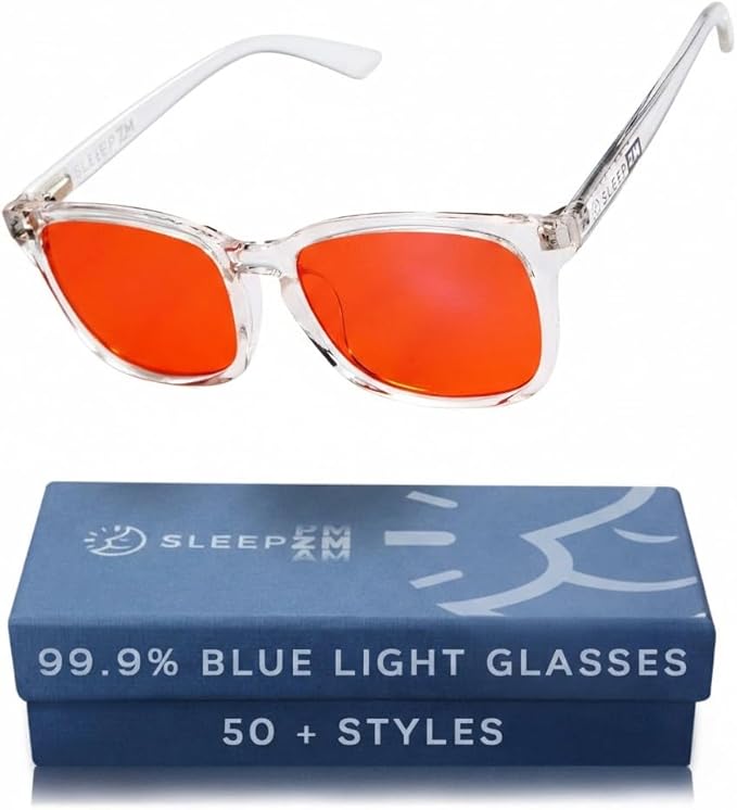 100% Blue Light Blocking Glasses - Better Sleep Anti Eye Strain Protection - Computer Gaming Women Men