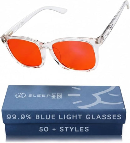 100% Blue Light Blocking Glasses - Better Sleep Anti Eye Strain Protection - Computer Gaming Women Men
