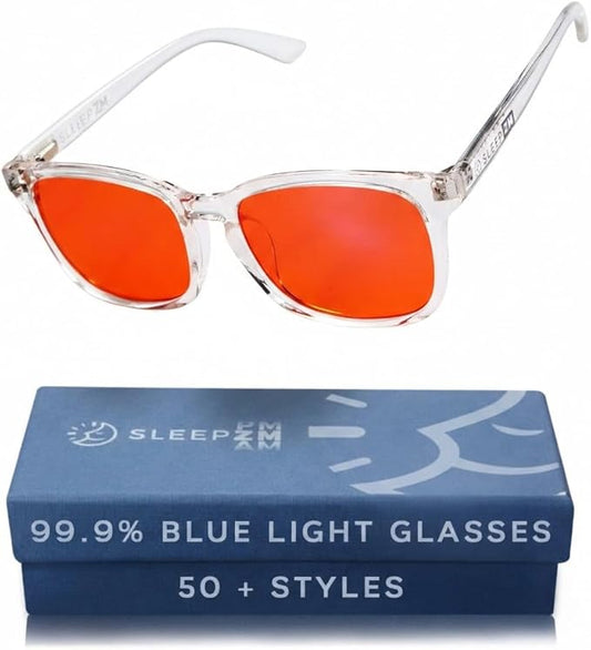 100% Blue Light Blocking Glasses - Better Sleep Anti Eye Strain Protection - Computer Gaming Women Men