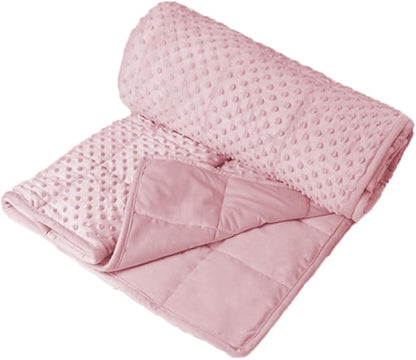 ALANSMA Reversible Weighted Blanket for All Season, Luxury Velvet, Warm and Cool, Adult Pink 7Lb Weighted Blanket, Enjoy Sleeping Anywhere(Pink,40"x60" 7lbs)