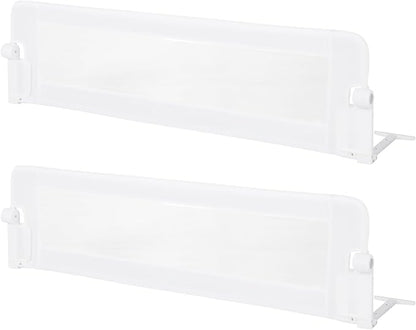 HONEY JOY 2 Pack Bed Rails for Toddlers, 60-Inch Extra Long, Foldable Portable Swing Down Safety Bed Guard Rail, Toddler Bed Rails for Crib, King Queen Full Twin Size Bed Mattress (White)