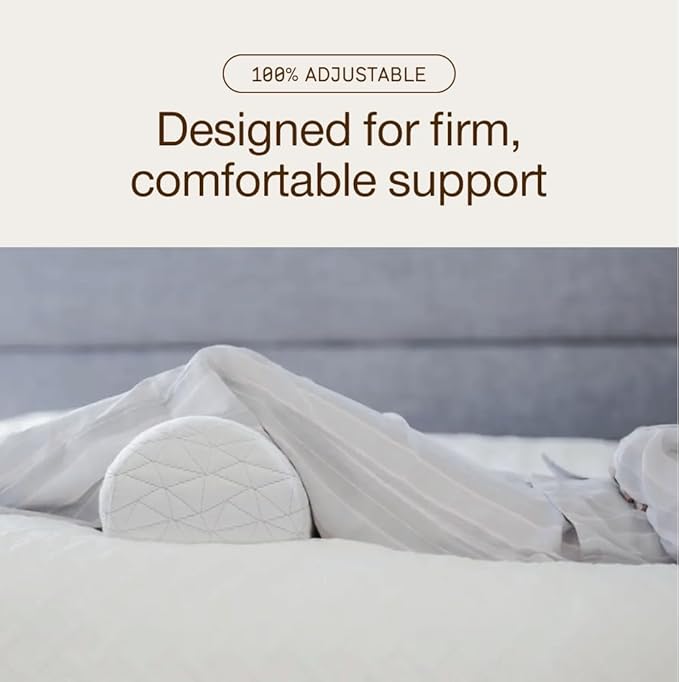 Coop Home Goods Four Position Adjustable Support Pillow, 21 x 8 Half-Moon Shape with Memory Foam Insert, Wedge Pillow for Knee, Leg, Neck, Lumbar and Pressure Points Support