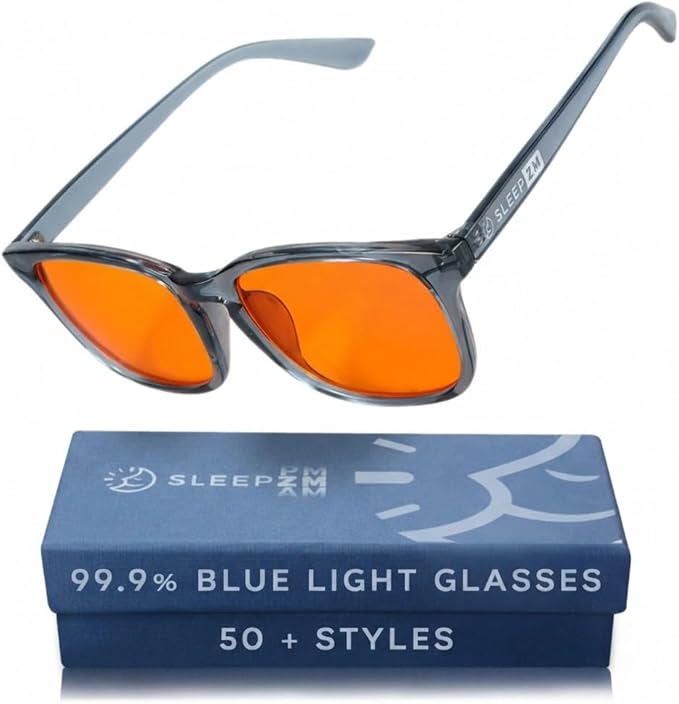 100% Blue Light Blocking Glasses - Better Sleep Anti Eye Strain Protection - Computer Gaming Women Men