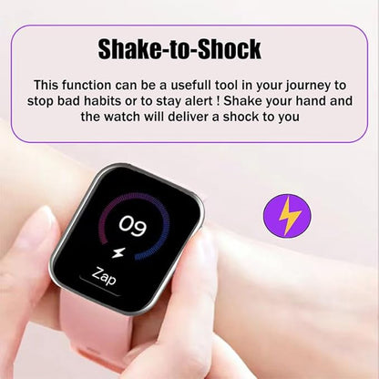 Electric Shock Alarm Clock for Heavy Sleepers | Wearable Silent Strong Zap Alarm Clock | Shock Pulse for Self-Discipline and Combat Fatigue | With 1.69 Touch Screen