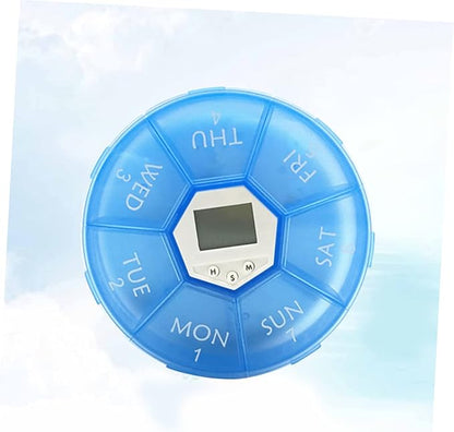 Compartments Alarm Clock Pill Dispenser for Daily Medication Portable Pill Storage Organizer Reminder Function Convenient Medicine Chest for Patients