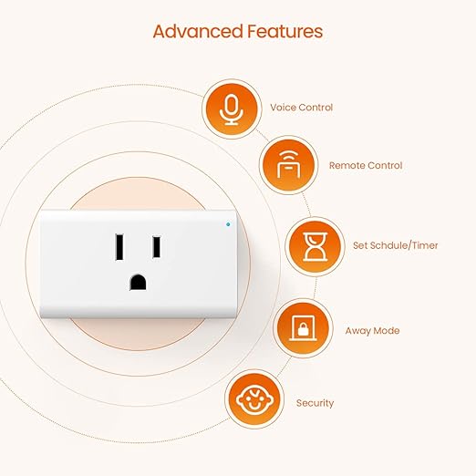 TENDA SP3 (1 Pack) Smart Plug WiFi Outlet Switch, Compatible with Alexa & Google Assistant for Voice Control, Timer & Schedule Function, Compact Design, UL FCC RoHS Certified, No Hub Required