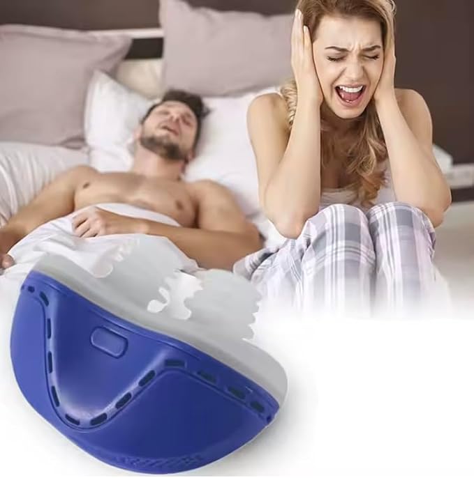 Anti Snoring Device, Double Vortex Anti Snoring Device, Adjustable Airflow Suitable for Men & Women, Upgraded Stop Snoring Solution - Blue